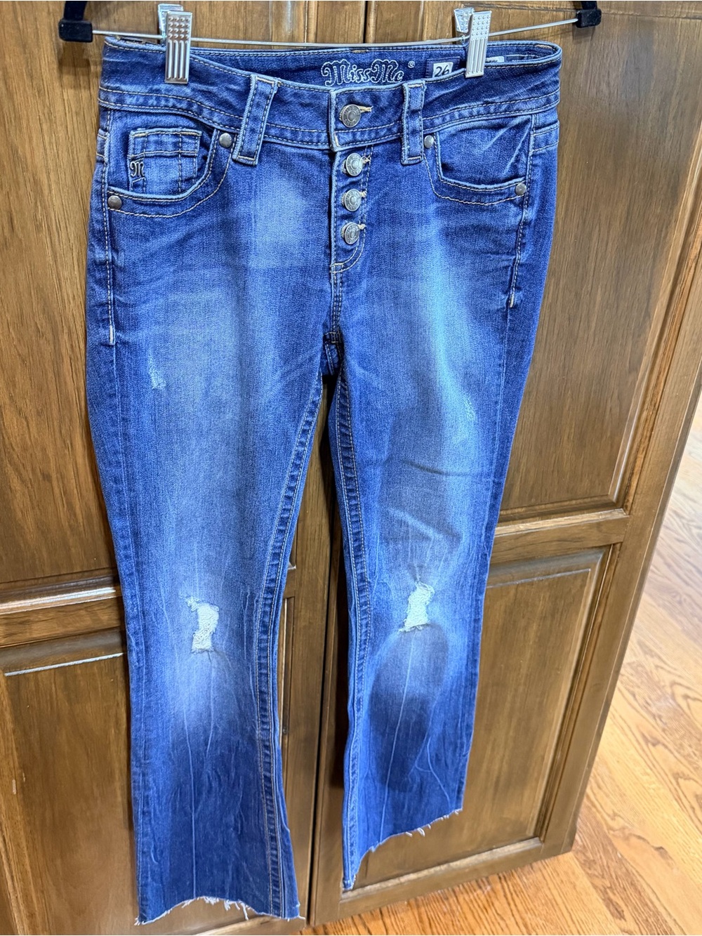 Miss Me Dark Blue Distressed Bootcut Jeans